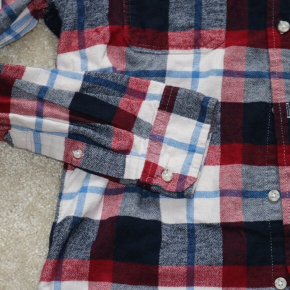 Goodfellow & Co Red and Blue Plaid Casual Button Down Shirt - Picture 2 of 4